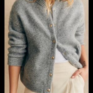 Sezane Gray Cardigan Sweater Timeless Knit